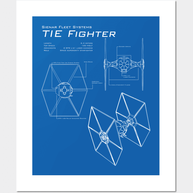 TIE Fighter Blueprints Wall Art by patrickkingart